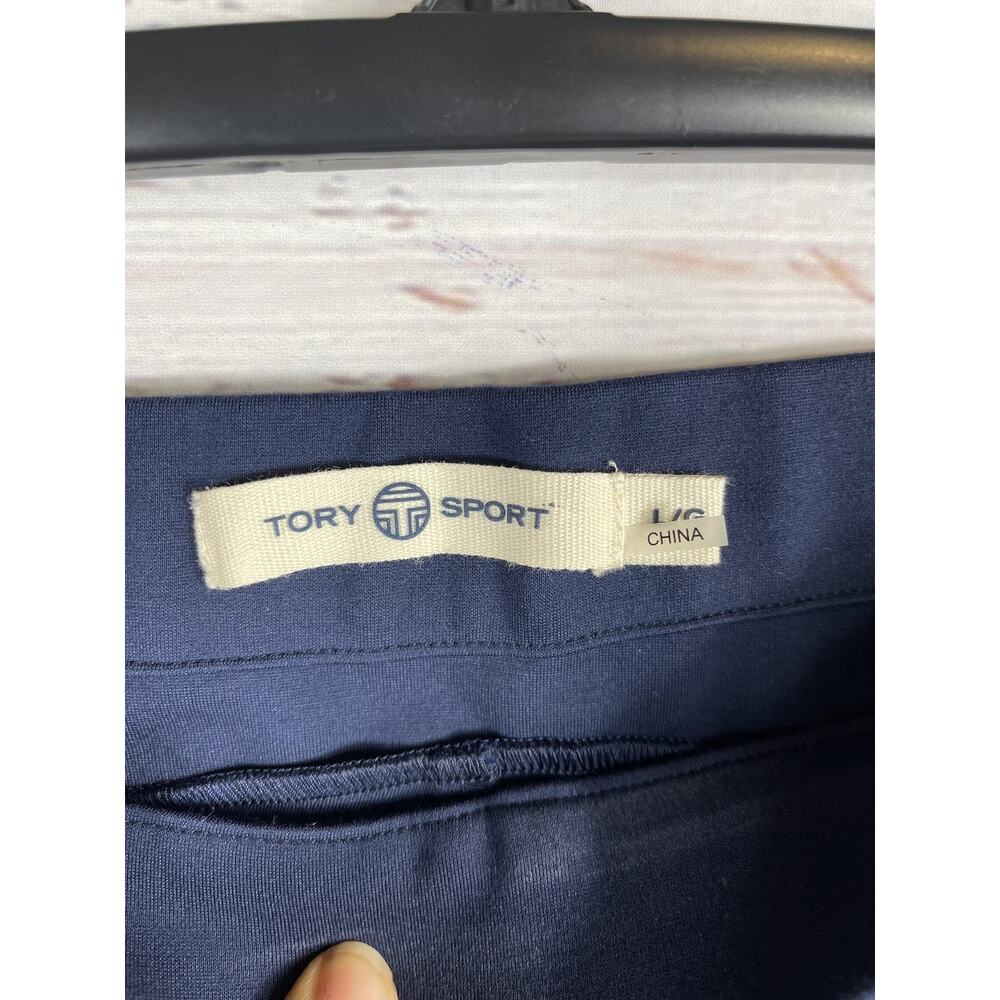 Tory Sport Pants Women's Large Navy Blue Stretch Side Zip Leggings Athletic Yoga - Picture 4 of 8